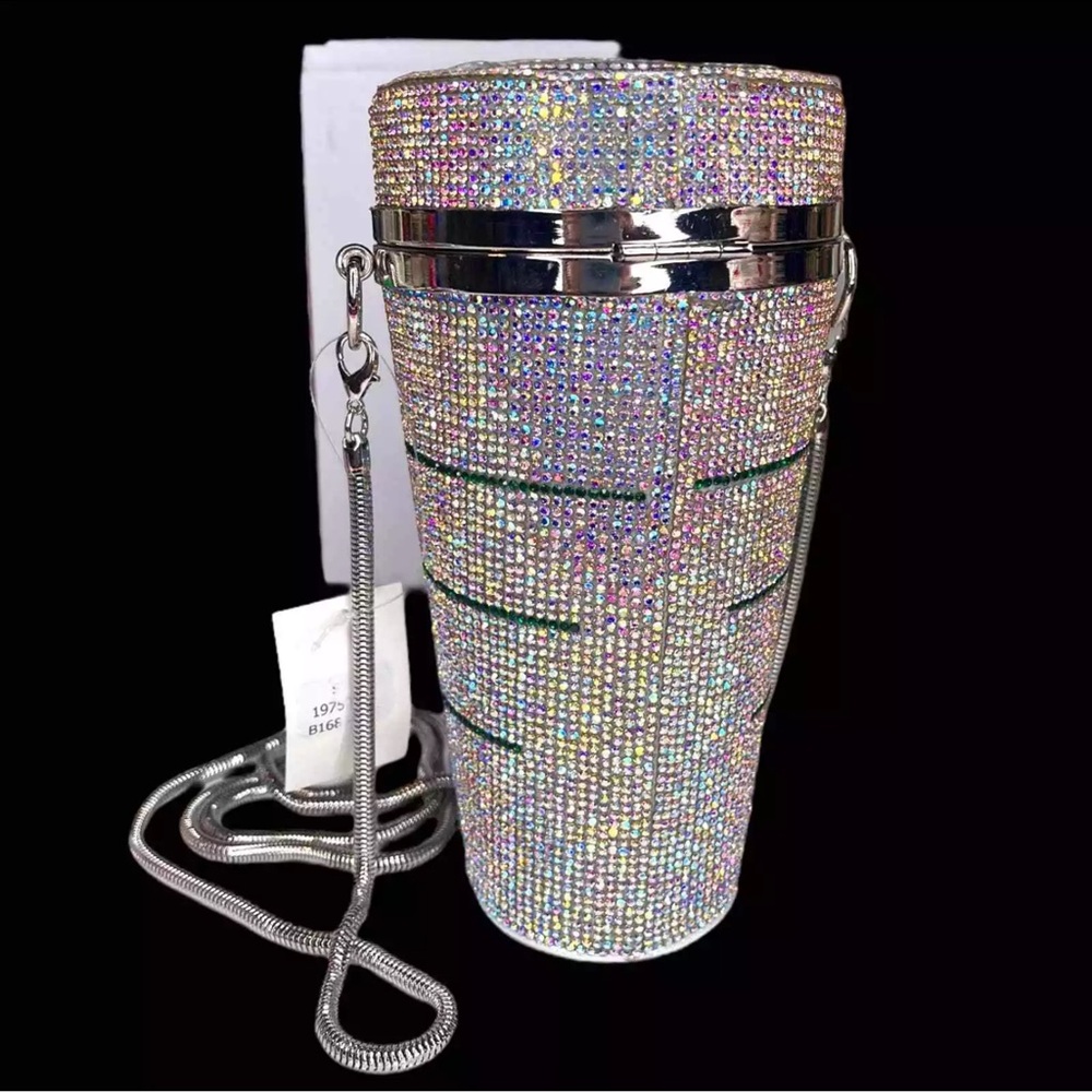 Starbucks Silver & Green Rhinestone Crossbody Purse - Picture 5 of 12